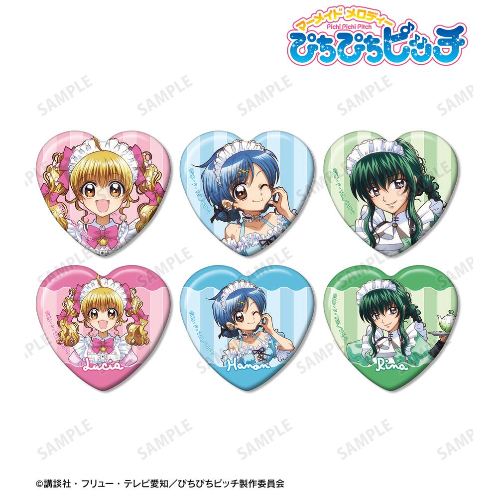 アニメ「ぴちぴちピッチ」 描き下ろし メイドver. トレーディングハート型缶バッジ(単位/BOX) Image 2 | AniSmile