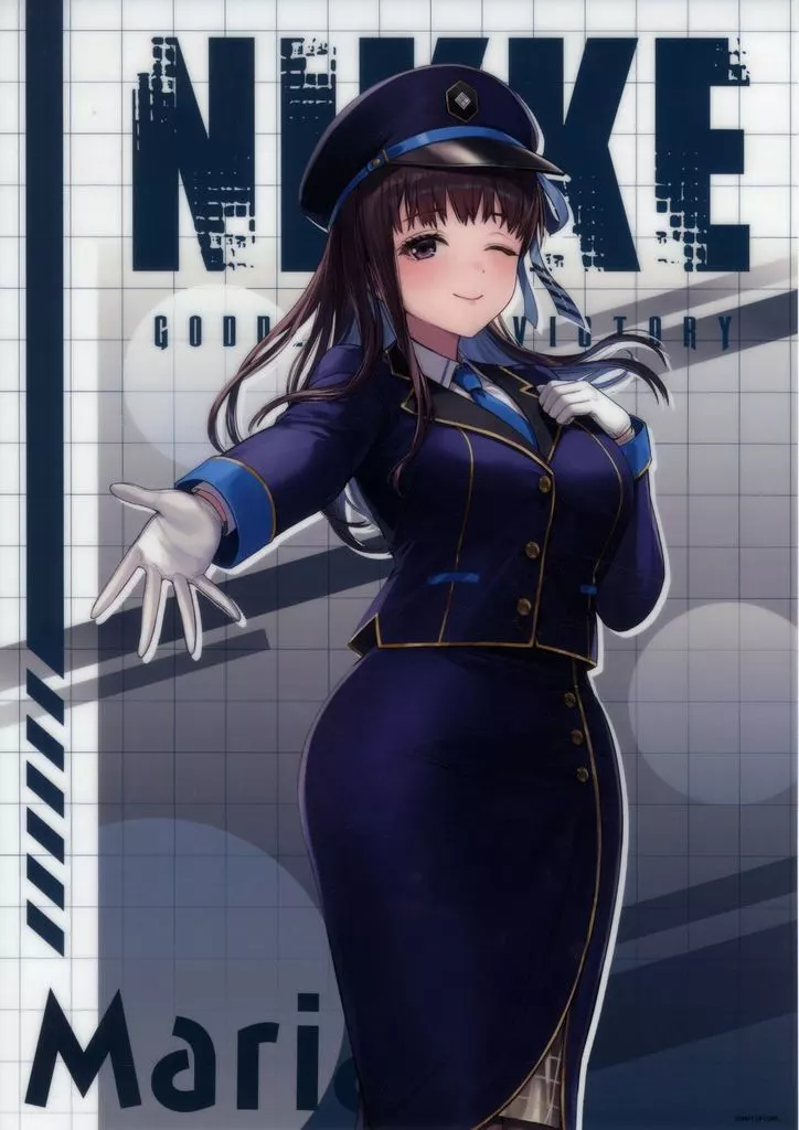 A3クリアポスター「勝利の女神:NIKKE」04/マリアン 駅員風衣装ver.(描き起こしイラスト) - AniSmile