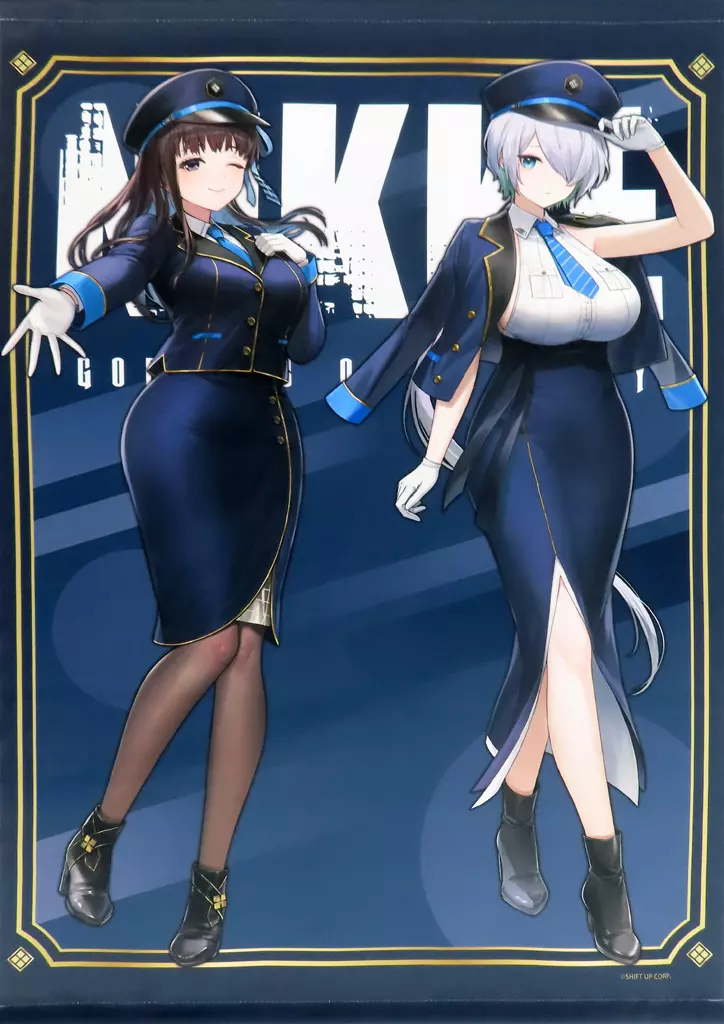 B2縦タペストリー「勝利の女神:NIKKE」02/集合デザインB 駅員風衣装ver.(描き起こしイラスト) - AniSmile