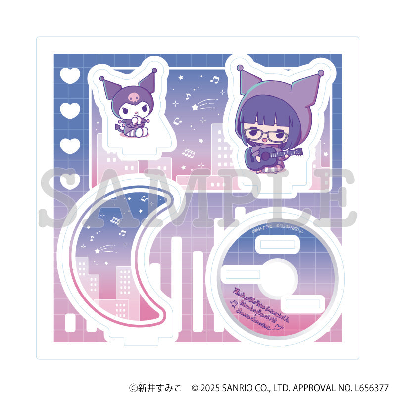 アクリルスタンドプレート「気になってる人が男じゃなかった×サンリオキャラクターズ」01/古賀みつき×クロミ A(ミニキャライラスト) - official product image | AniSmile