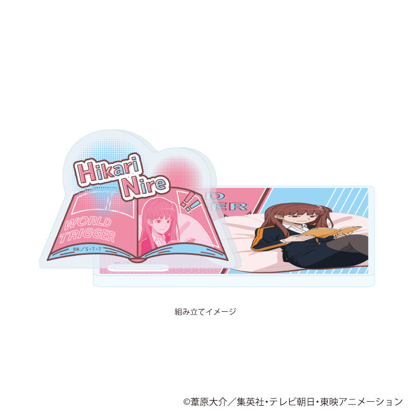 アクリルコースタースタンド「ワールドトリガー」03/仁礼光 読書ver.(描き下ろしイラスト) 画像 2 | AniSmile