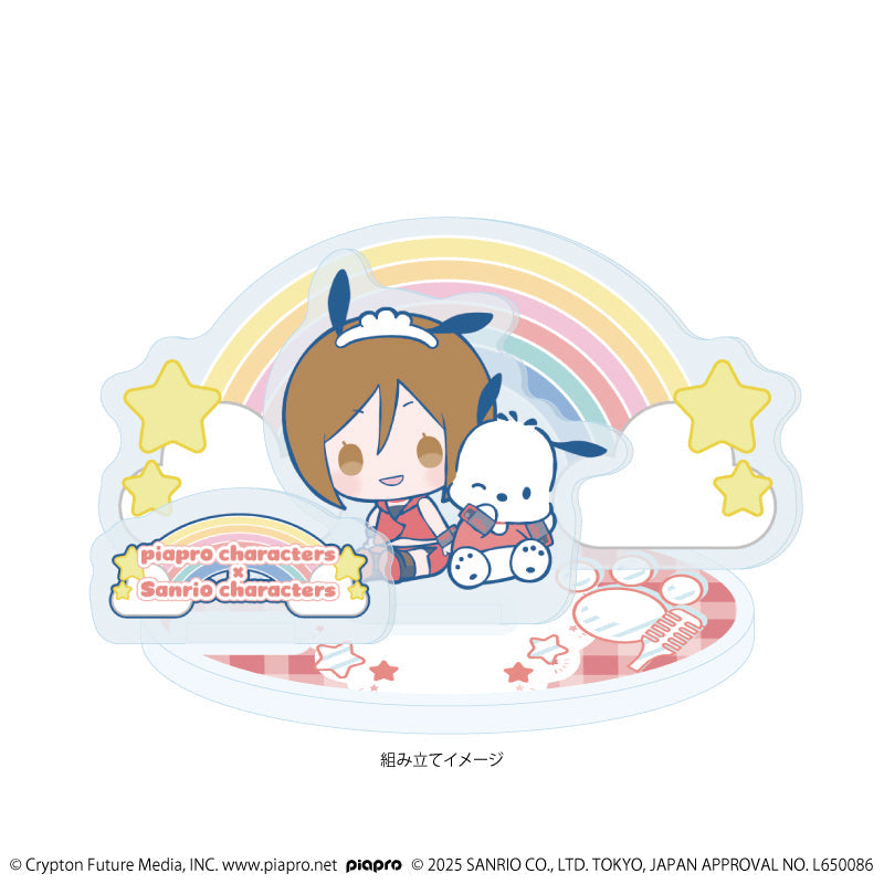 アクリルスタンドプレート「ピアプロキャラクターズ×サンリオキャラクターズ」05/MEIKO×ポチャッコ(コラボイラスト) 画像 2 | AniSmile