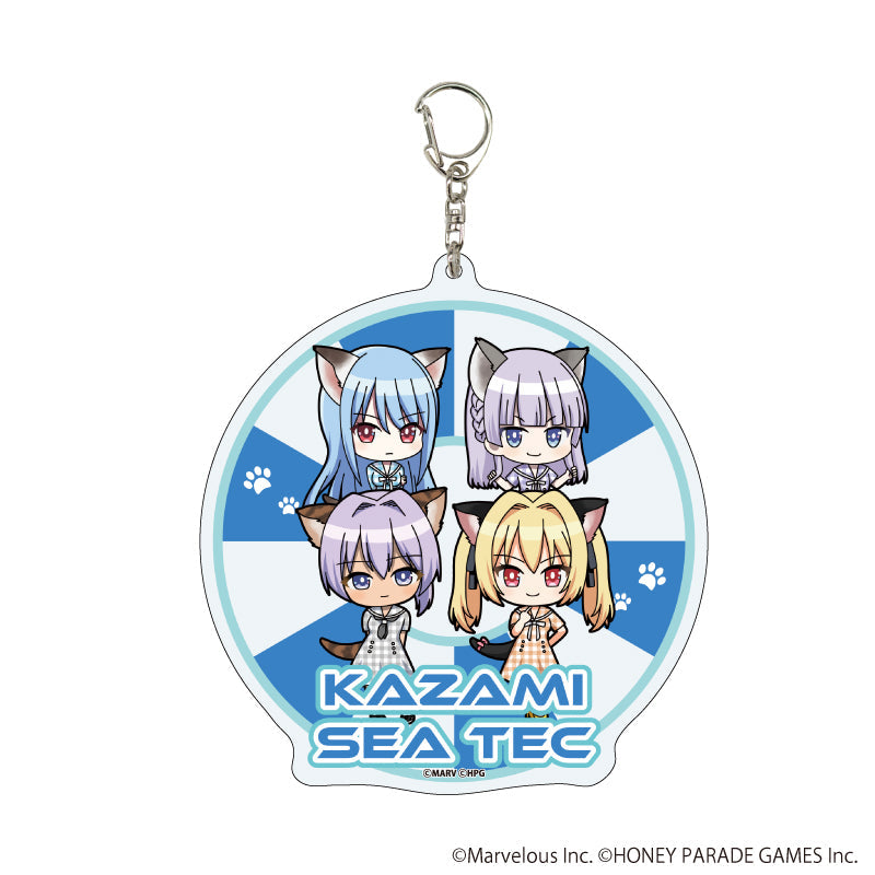 デカアクリルキーホルダー「ドルフィンウェーブ」07/KAZAMI SEA TEC ケモミミver.(ミニキャライラスト) - AniSmile