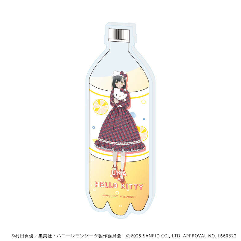 コレクションボトル「TVアニメ『ハニーレモンソーダ』×サンリオキャラクターズ」01/石森羽花×ハローキティ(等身イラスト) - 公式商品画像 | AniSmile