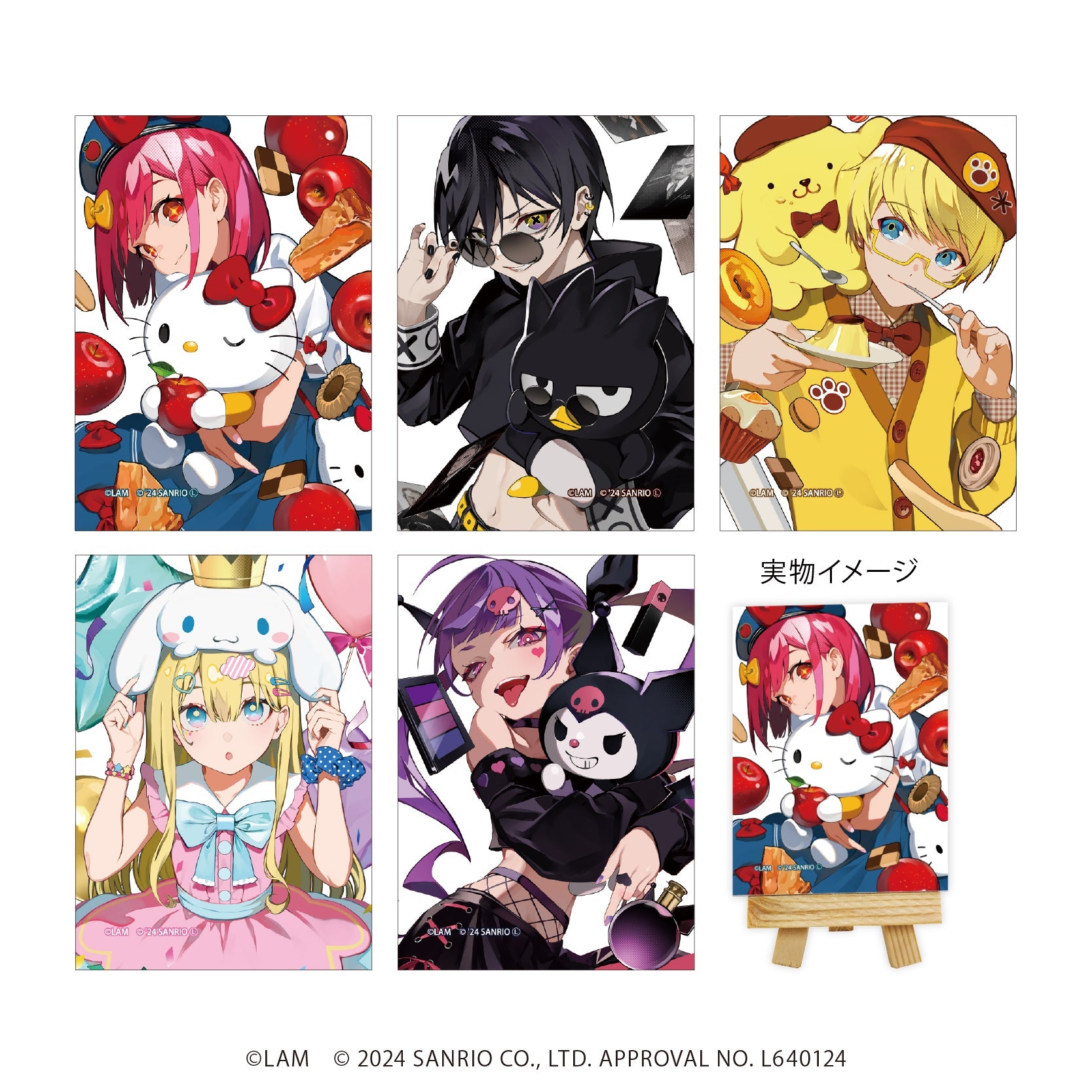 キャンバスボードミニ「LAM×サンリオキャラクターズ」01/ブラインド(全5種)(等身イラスト) - official product image | AniSmile
