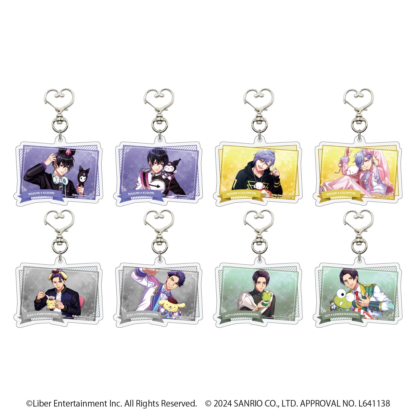 ハート形ナスカン付きアクリルキーホルダー「A3!×Sanrio characters」02/ブラインド(全8種)(公式イラスト) - AniSmile