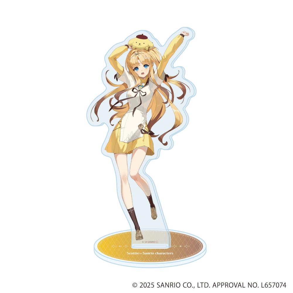 アクリルスタンド「スコッティ×サンリオキャラクターズ」03/ポムポムプリン(コラボイラスト) - 公式商品画像 | AniSmile