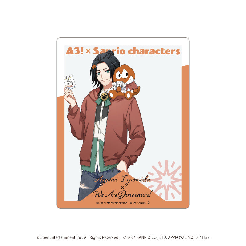 アクリルカード「A3!×Sanrio characters」13/泉田 莇×ウィアーダイナソアーズ!(等身イラスト) - 公式商品画像 | AniSmile