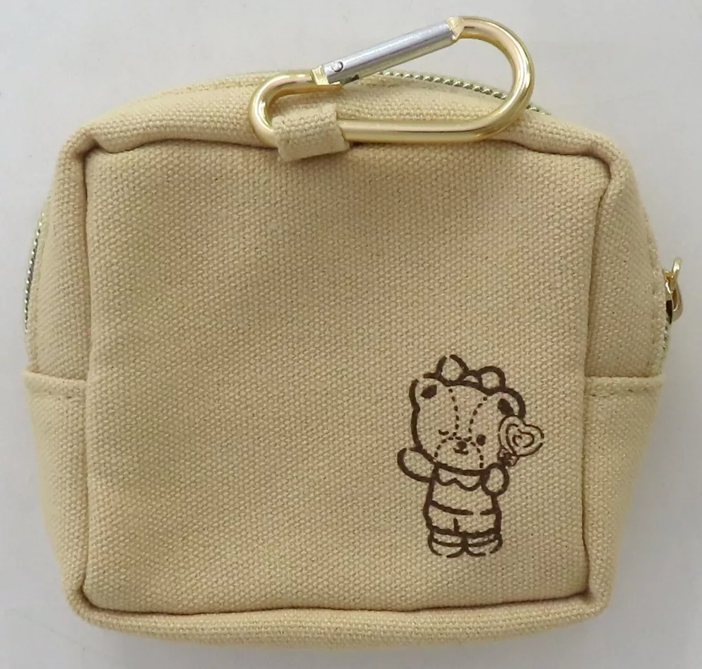 カラビナ付きミニポーチ 立体アップリケ刺繍 KT 画像 2 | AniSmile
