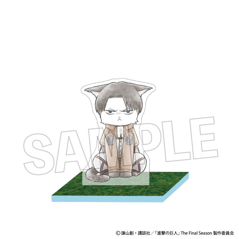 進撃の巨人 調査兵にゃん 大地なアクリルスタンド リヴァイ - 公式商品画像 | AniSmile