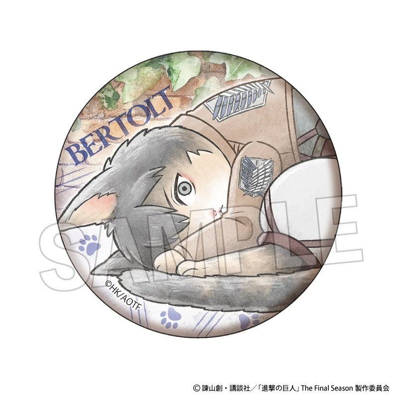 進撃の巨人 調査兵にゃん 缶バッジ ベルトルト - 公式商品画像 | AniSmile