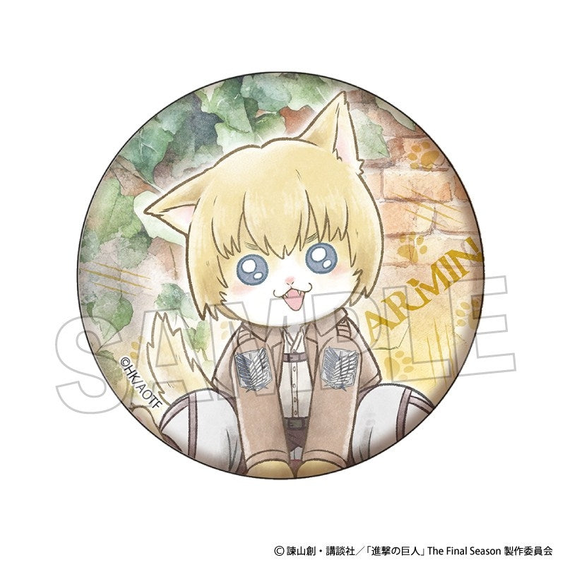 進撃の巨人 調査兵にゃん 缶バッジ アルミン - 公式商品画像 | AniSmile