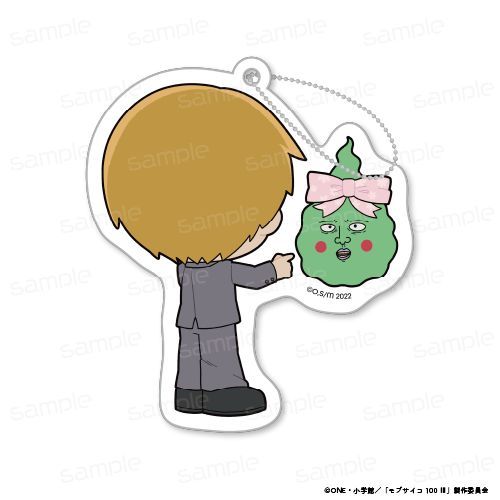 モブサイコ100 Ⅲ 蓄光アクリルキーホルダーwithエクボ【霊幻 新隆 リボン】 - 公式商品画像 | AniSmile