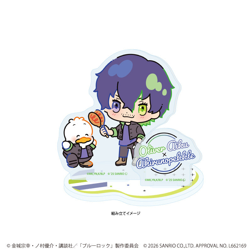 アクリルスタンドプレート「TVアニメ『ブルーロック』×サンリオキャラクターズ」10/オリヴァ・愛空×あひるのペックル(コラボイラスト) 画像 2 | AniSmile