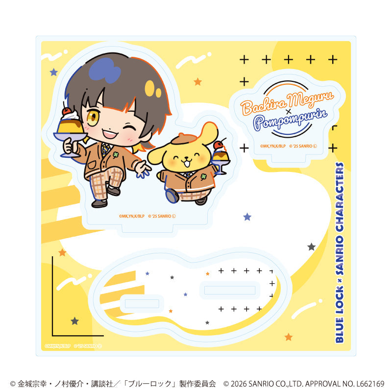 アクリルスタンドプレート「TVアニメ『ブルーロック』×サンリオキャラクターズ」07/蜂楽 廻×ポムポムプリン(コラボイラスト) - 公式商品画像 | AniSmile
