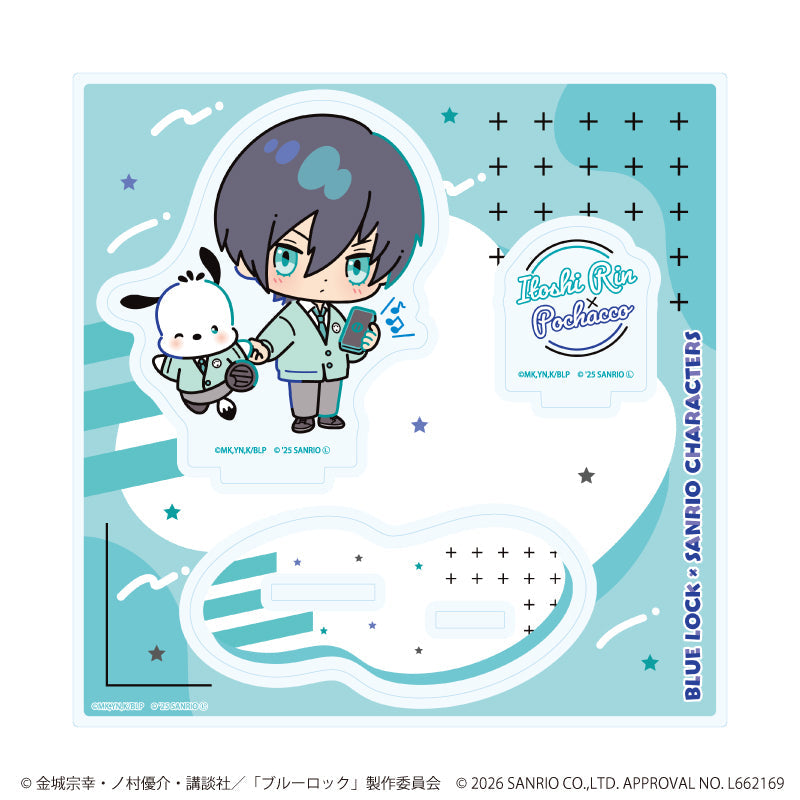 アクリルスタンドプレート「TVアニメ『ブルーロック』×サンリオキャラクターズ」02/糸師 凛×ポチャッコ(コラボイラスト) - 公式商品画像 | AniSmile