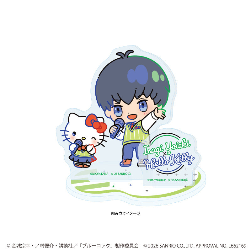アクリルスタンドプレート「TVアニメ『ブルーロック』×サンリオキャラクターズ」01/潔 世一×ハローキティ(コラボイラスト) 画像 2 | AniSmile