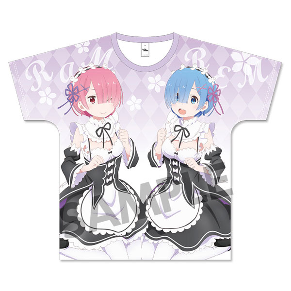 Re:ゼロから始める異世界生活 フルグラフィックTシャツ レム&ラム メイド Mサイズ 画像 2 | AniSmile