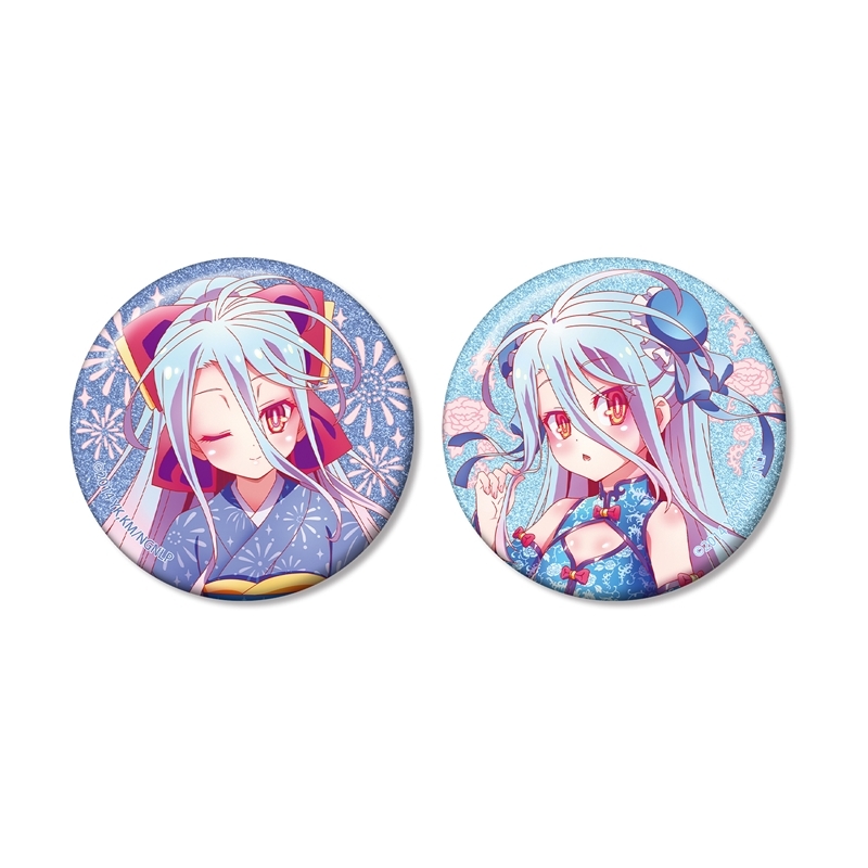 ノーゲーム・ノーライフ 描き下ろし 白 和装ver.&チャイナドレスver. グリッター缶バッジ2個セット - 公式商品画像 | AniSmile