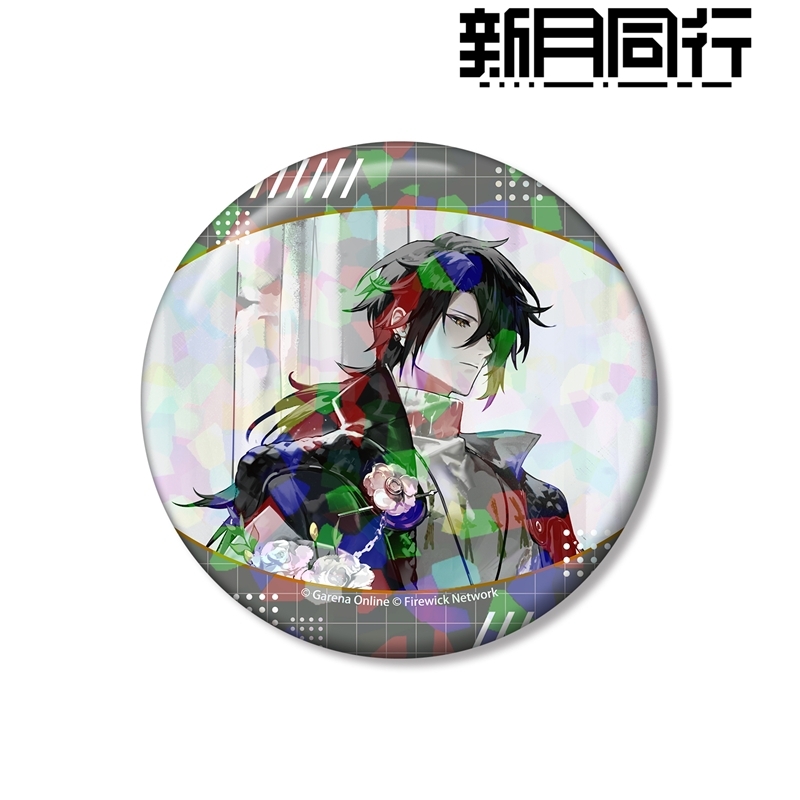 新月同行 カラス 75mmホログラム缶バッジ 画像 2 | AniSmile