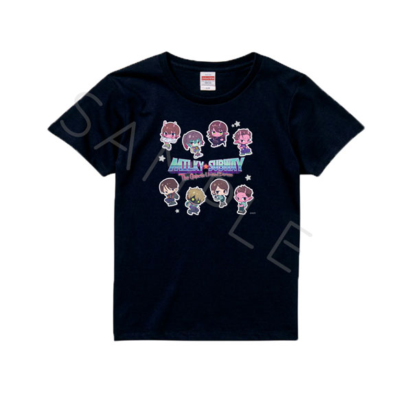 アニメ『銀河特急 ミルキー☆サブウェイ』 Tシャツ(ちぽっけ) TD(集合) ブラック Lサイズ - 公式商品画像 | AniSmile