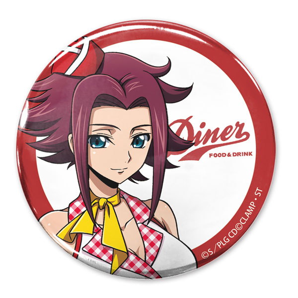 コードギアス 反逆のルルーシュ 描き下ろし 紅月カレン 65mm缶バッジ アメリカンダイナーVer. - AniSmile