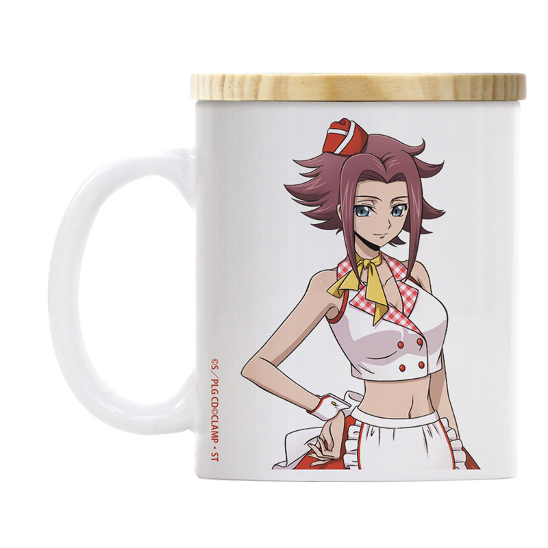 コードギアス 反逆のルルーシュ 描き下ろし C.C.&カレン フタ付きフルカラーマグカップ アメリカンダイナーVer. Image 3 | AniSmile