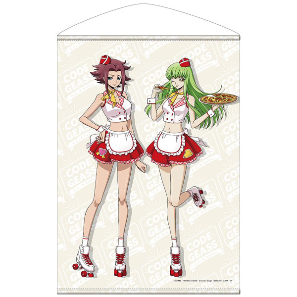 コードギアス 反逆のルルーシュ 描き下ろし C.C.&カレン B2タペストリー アメリカンダイナーVer. - AniSmile