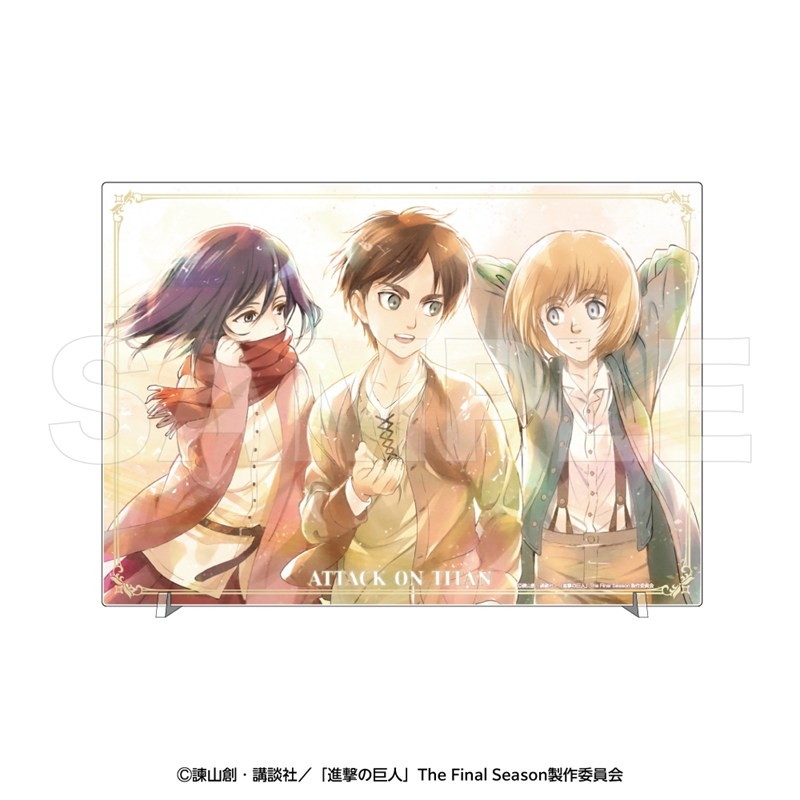 進撃の巨人 アクリルパネル エレン・ミカサ・アルミン - 公式商品画像 | AniSmile