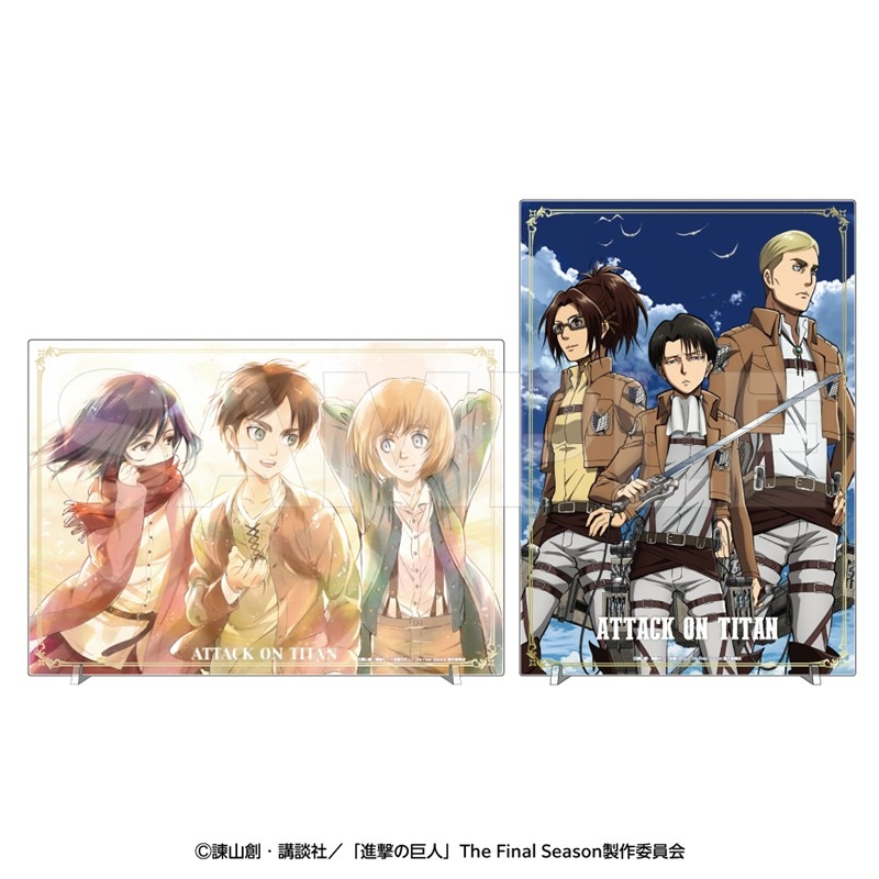 進撃の巨人 アクリルパネル エレン・ミカサ・アルミン 画像 2 | AniSmile