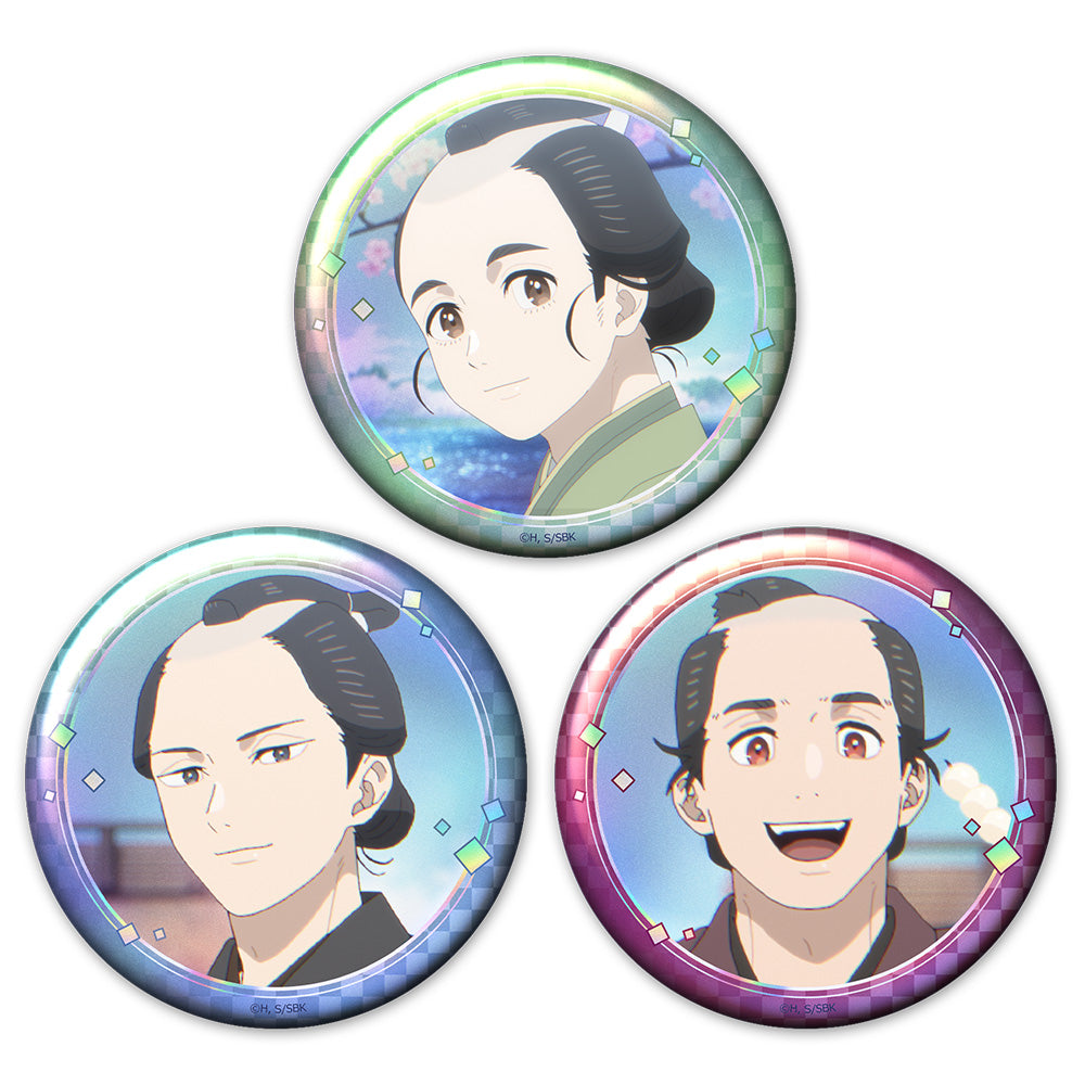 しゃばけ ホログラム缶バッジ3個セット 一太郎&仁吉&佐助 - 公式商品画像 | AniSmile