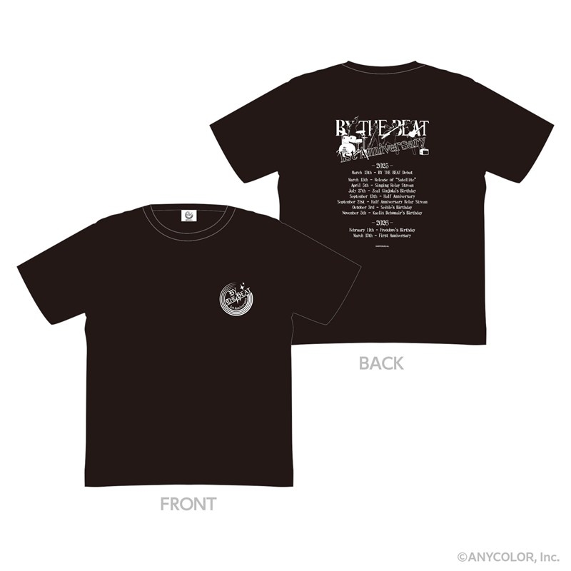 NIJISANJIEN 周年企画 BY THE BEAT Tシャツ_フリーサイズ(メンズLLサイズ相当) - 公式商品画像 | AniSmile