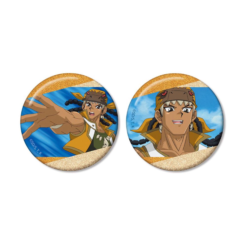 遊☆戯☆王デュエルモンスターズGX ティラノ剣山 場面写グリッター缶バッジ2個セット - 公式商品画像 | AniSmile