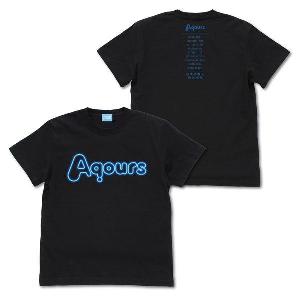 ラブライブ!サンシャイン!! Aqours ネオンサインロゴ Tシャツ/BLACK-L - 公式商品画像 | AniSmile