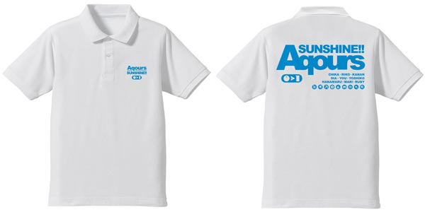 ラブライブ!サンシャイン!! Aqoursポロシャツ/WHITE-L - 公式商品画像 | AniSmile
