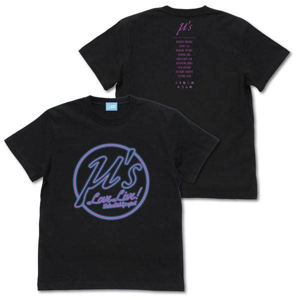 ラブライブ! μ's ネオンサインロゴ Tシャツ/BLACK-S - 公式商品画像 | AniSmile