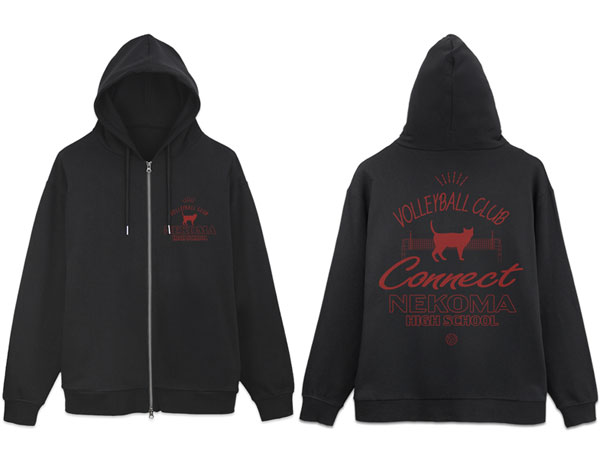ハイキュー!! 音駒高校バレーボール部 ジップパーカー Ver.2.0/BLACK-L - 公式商品画像 | AniSmile