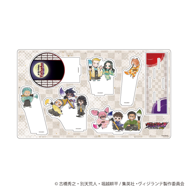 プレミアム アクリルジオラマプレート「ヴィジランテ -僕のヒーローアカデミア ILLEGALS-」01/書道ver. 集合デザイン(レトロアート) - 公式商品画像 | AniSmile