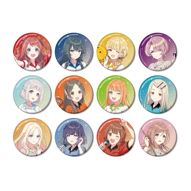 学園アイドルマスター 描き下ろし ボウリングシャツver. トレーディンググリッター缶バッジ(単位/単品) - 公式商品画像 | AniSmile