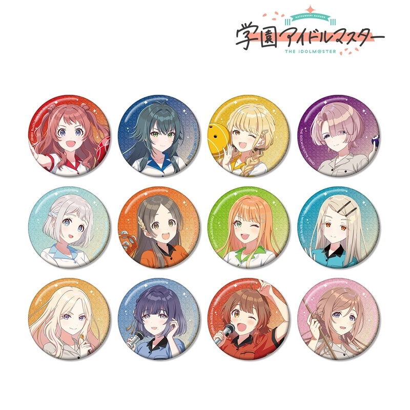 学園アイドルマスター 描き下ろし ボウリングシャツver. トレーディンググリッター缶バッジ(単位/単品) 画像 2 | AniSmile
