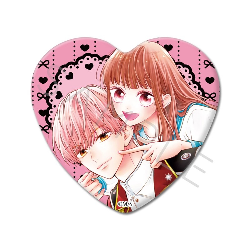 『ピンクとハバネロ』 ハート型缶バッジ デザインA - 公式商品画像 | AniSmile