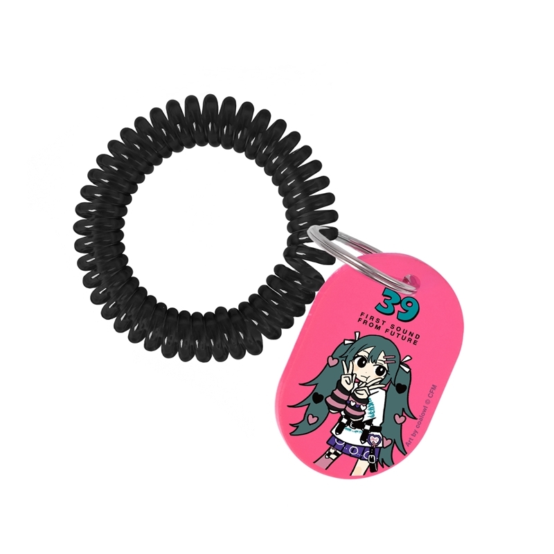描き下ろし 初音ミク ハート デフォルメver. Art by coalowl ロッカーキー風アクリルキーホルダー ver.B - official product image | AniSmile