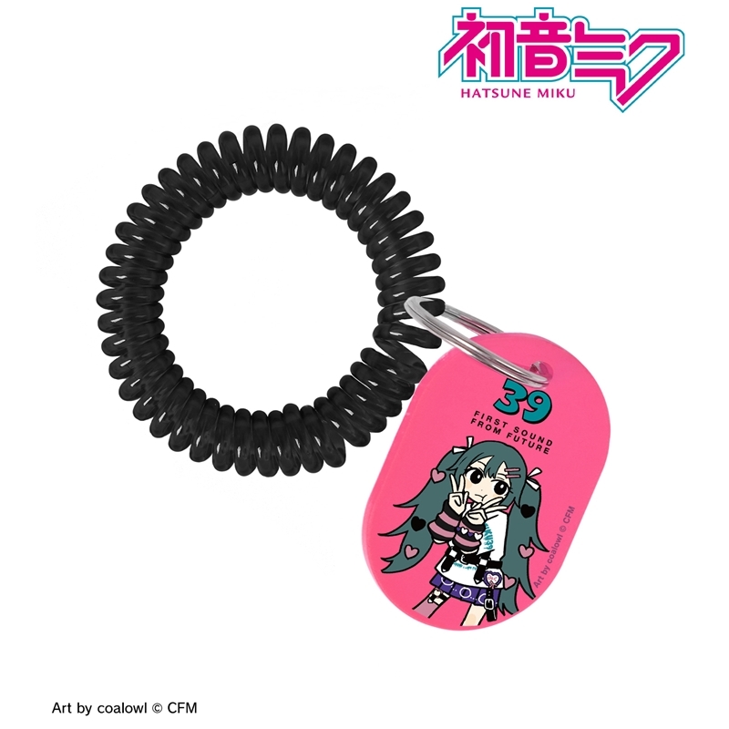 描き下ろし 初音ミク ハート デフォルメver. Art by coalowl ロッカーキー風アクリルキーホルダー ver.B Image 2 | AniSmile