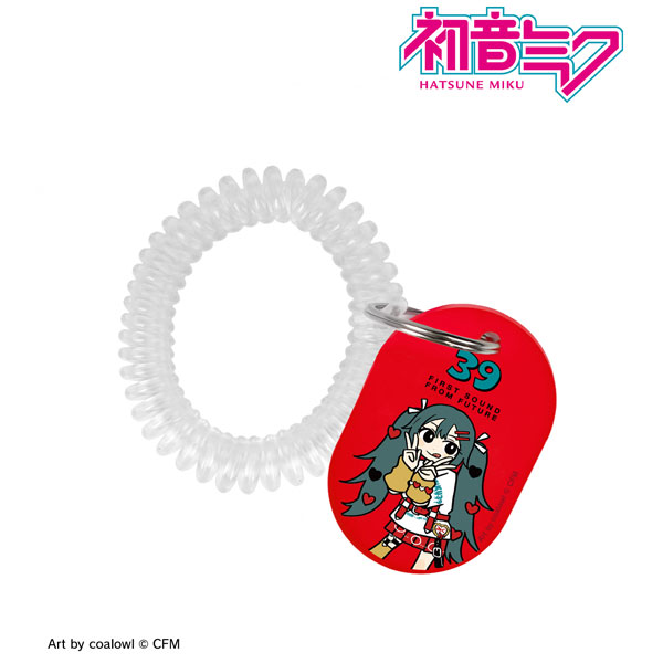 描き下ろし 初音ミク ハート デフォルメver. Art by coalowl ロッカーキー風アクリルキーホルダー ver. - AniSmile