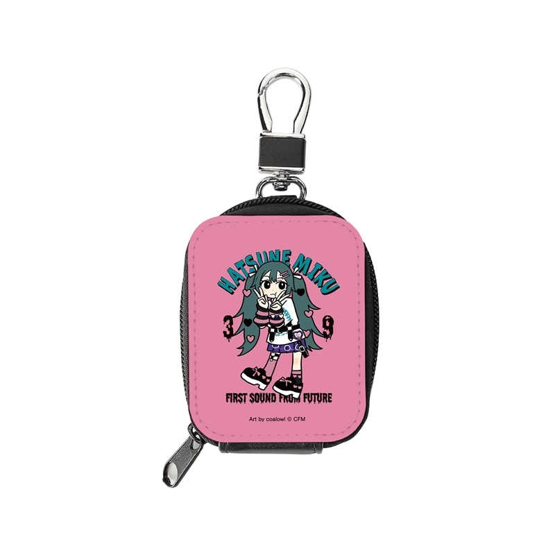 描き下ろし 初音ミク ハート デフォルメver. Art by coalowl 合皮レザーミニポーチ ver.B - 官方商品图片 | AniSmile