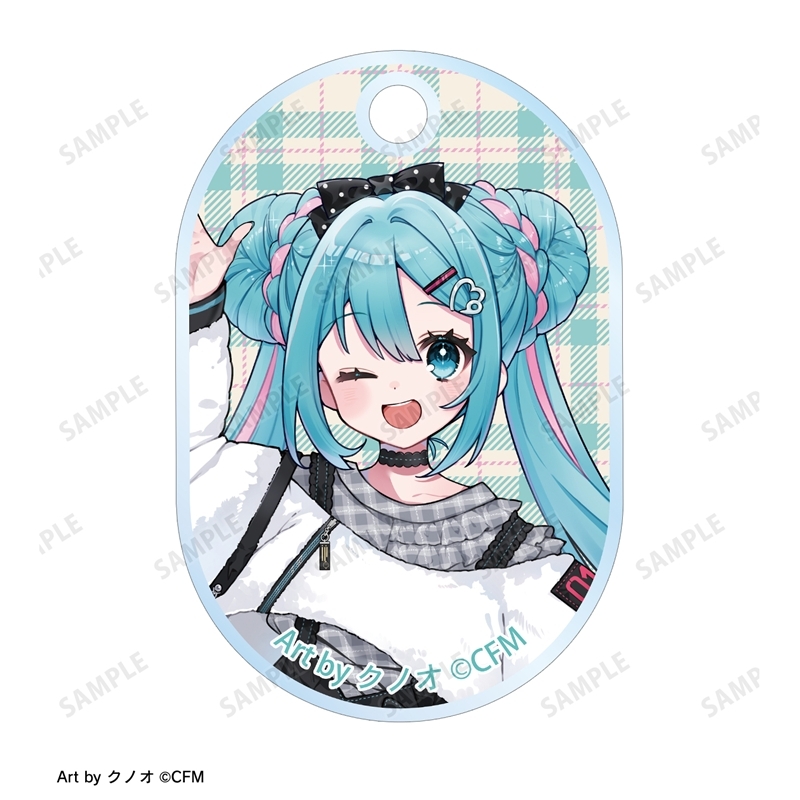 描き下ろし 初音ミク 私服ver. Art by クノオ 2連ワイヤーアクリルキーホルダー 画像 3 | AniSmile
