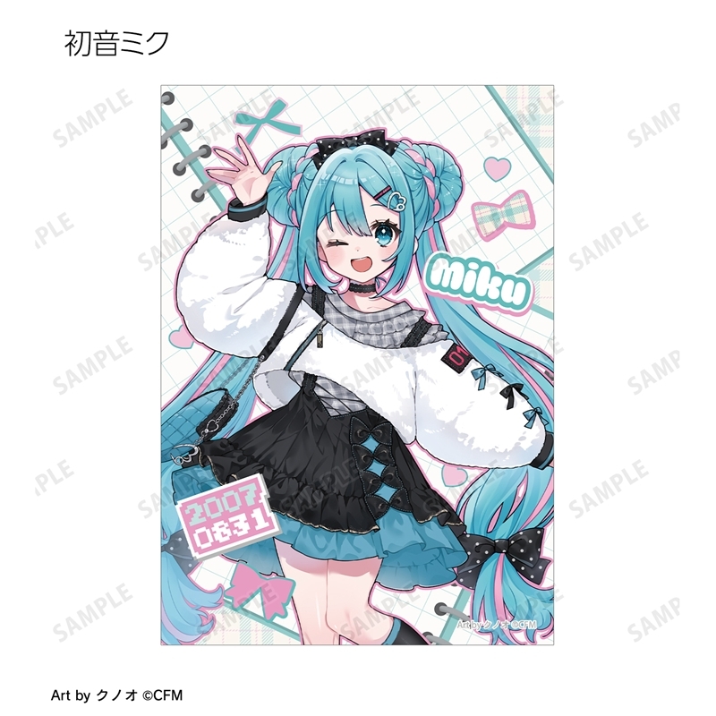 初音ミク 描き下ろし 集合 私服ver. Art by クノオ ブロマイド6枚セット 画像 3 | AniSmile
