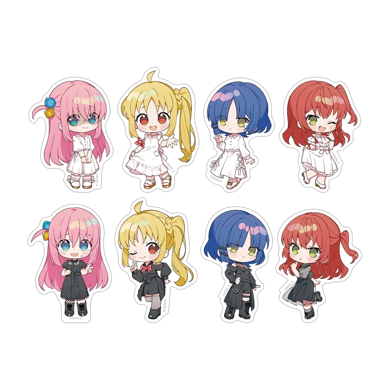 アニメ「ぼっち・ざ・ろっく!」 上倉エクさんイラスト 白いワンピースver.&黒いワンピースver. トレーディングダイカットステッカー(単位/単品) - 公式商品画像 | AniSmile