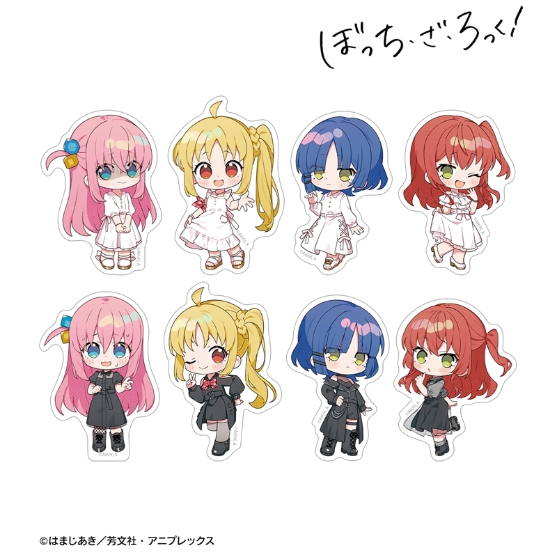 アニメ「ぼっち・ざ・ろっく!」 上倉エクさんイラスト 白いワンピースver.&黒いワンピースver. トレーディングダイカットステッカー(単位/単品) 画像 2 | AniSmile