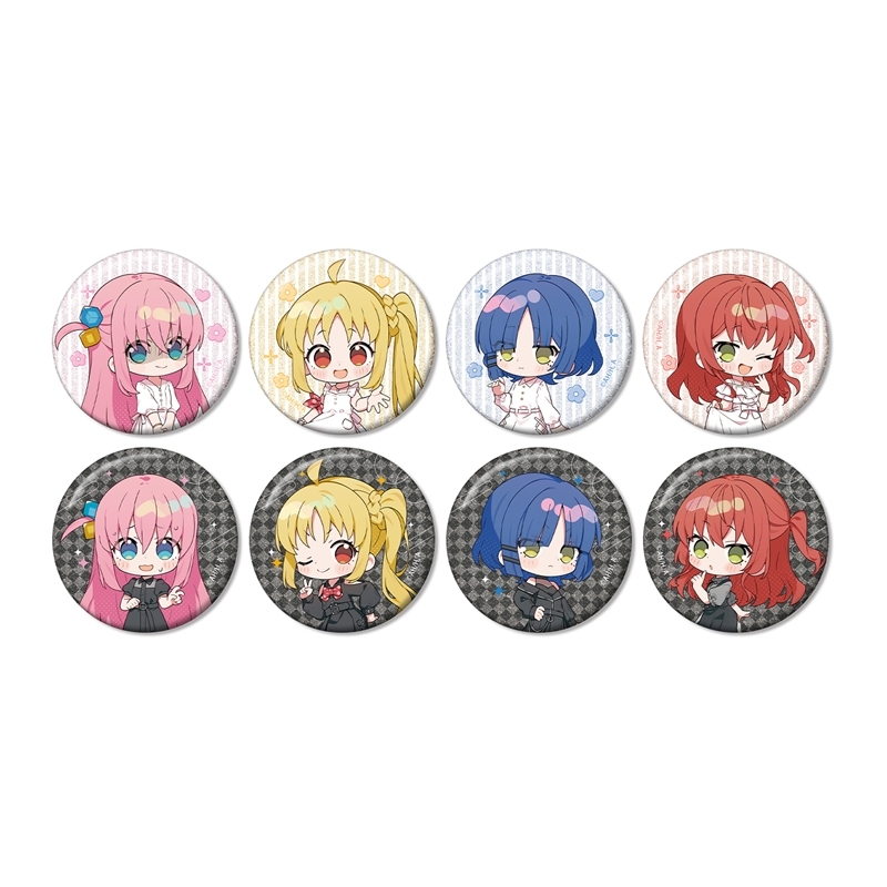 アニメ「ぼっち・ざ・ろっく!」 上倉エクさんイラスト 白いワンピースver.&黒いワンピースver. トレーディンググリッター缶バッジ(単位/単品) - 公式商品画像 | AniSmile